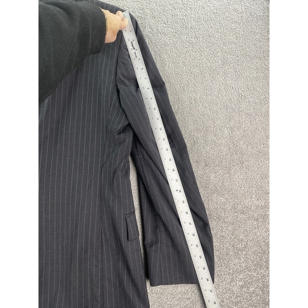Jos. A Bank Suit 41 L Gray Wool Striped Premium Business Jacket Pants Set 36x34 - Picture 8 of 16